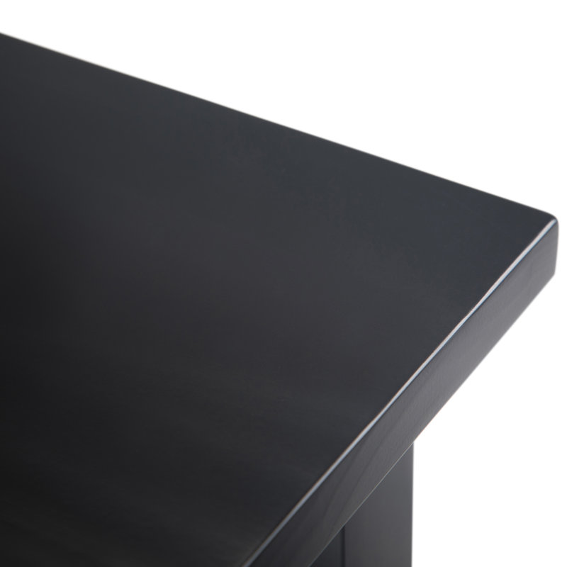 Warm Shaker 14 Inch Solid Wood Transitional-Style Narrow End Table In Black (Set Of 2), Black