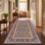 Tapis Waverly traditionnel audacieux de style persan, bleu sarcelle, or et crème, lavable en machine, antidérapant, à poils courts, pour l'intérieur et l'extérieur, adapté aux animaux domestiques, idéal pour le salon, la chambre, la salle à manger, l'entrée, le couloir ou le bureau.-1268022633