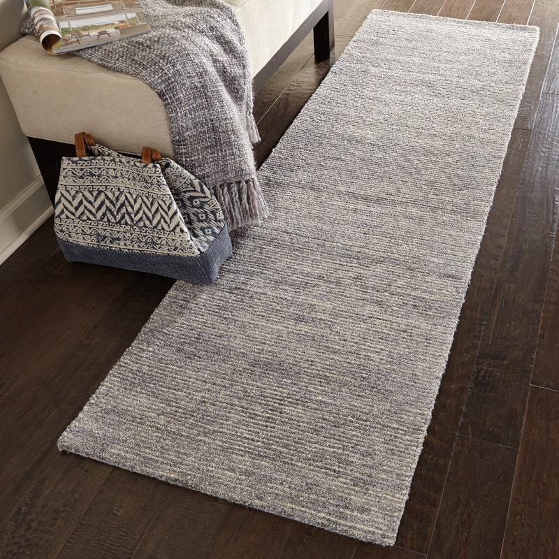 Tapis gris touffeté à la main Mercola, Tapis de couloir 2 pi 3 po x 7 pi 6 po