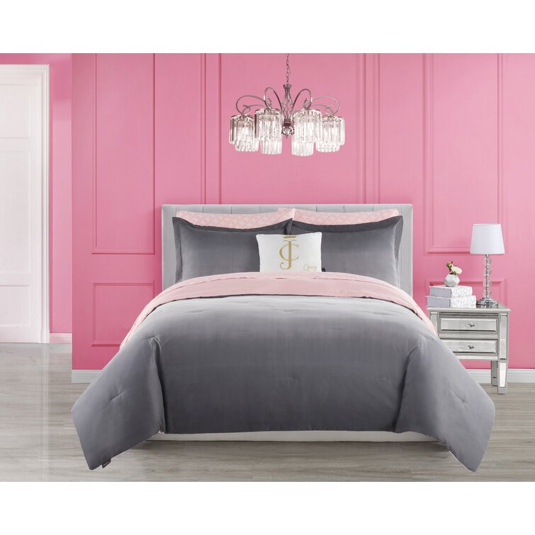 Juicy Couture Texture 8-Pc. Comforter Set, Queen - Pink, Gray