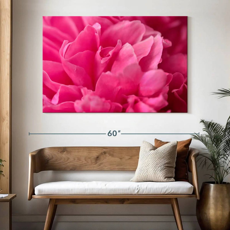 Pivoine rose brillante, H 34 po x l 51 po