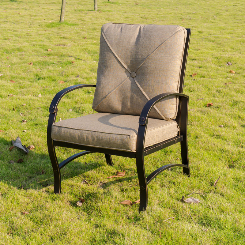 Chaise de terrasse avec coussins Kain