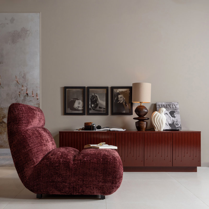Pencil Tv Unit Pine [Fsc], Merlot Gloss
