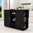 Kitchen Island with Foldable Top, Power Outlet and Wine Rack-1372614626