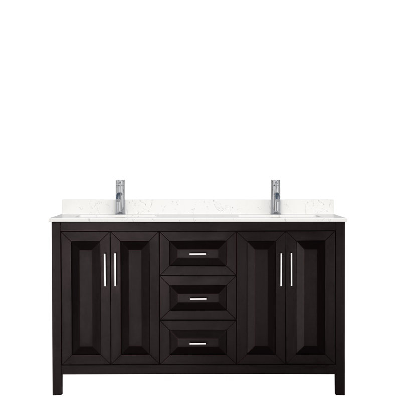 Daria 60'' W Double Vanity, Dark Espresso, Polished Chrome