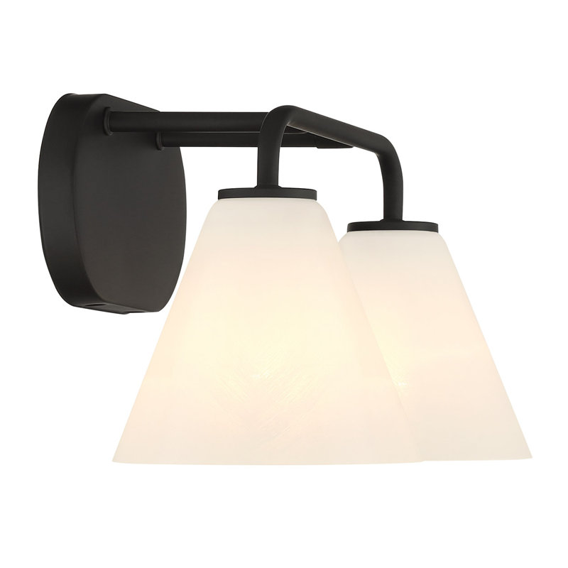 Éclairage pour meuble-lavabo de salle de bain 2 lumières Falbo, Noir mat, H 8 po x l 15,5 po x P 15,5 po, Deux lumières
