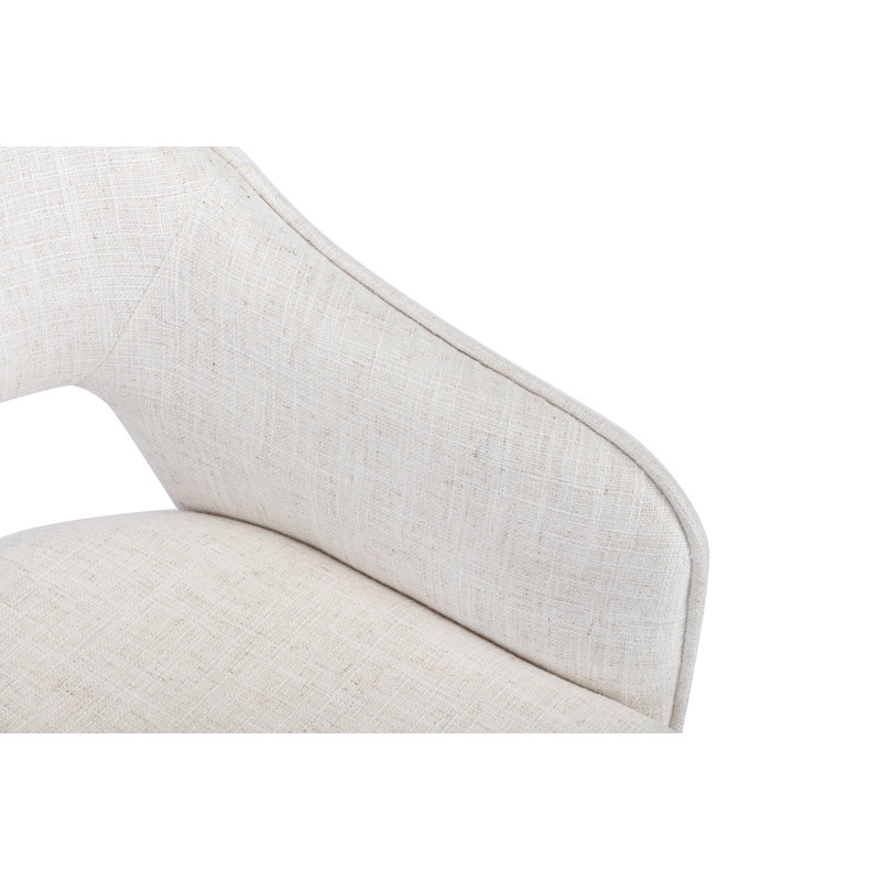 Tabouret de comptoir pivotant Ladayja, Crème