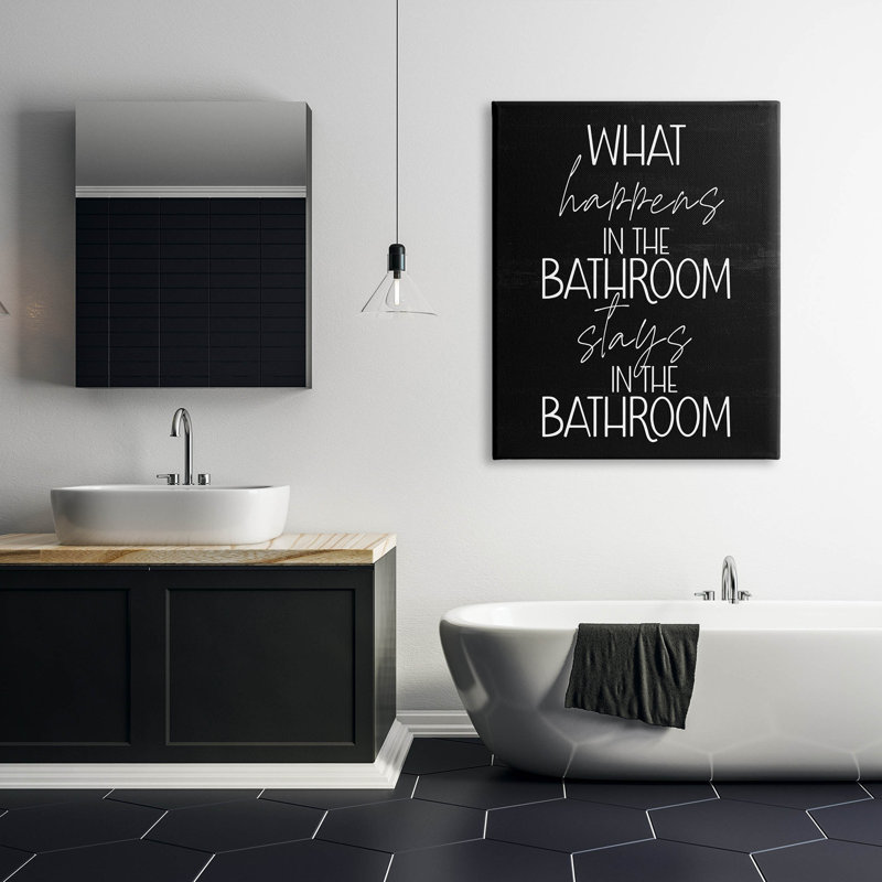 "What Happens In The Bathroom", art mural par Lil 'Rue, H 48 po x l 36 po x P 1,5 po