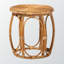 Table de bout ronde en rotin Sadie - Table d'appoint en osier tissé à la main avec base ouverte