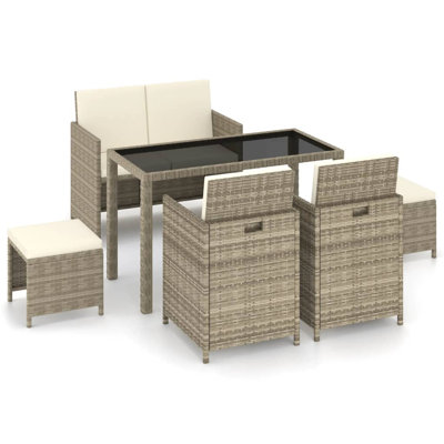 Rectangular 6 - Person Dining Set with Cushions