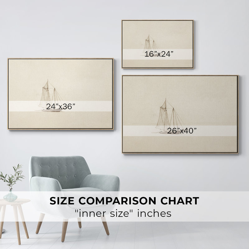 Vintage Nautical-CCV III - Impression sur toile tendue, Toile naturelle avec cadre flottant, H 17 po x l 25 po x P 2 po