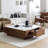 Black walnut rock board square coffee table-104904340