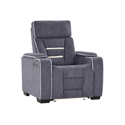 Power Recliner with Storage Arms and LED Light