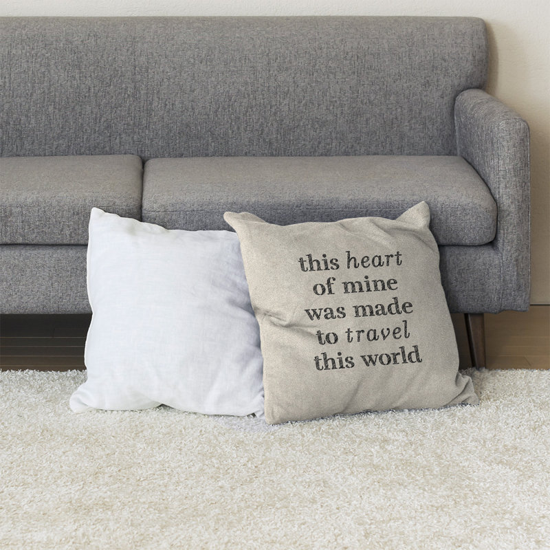 Coussin de sol, 28 po x 28 po, Blanc / Noir