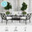Martha Stewart Lily Pond 4Pc Steel Patio Conversation Set With Loveseat, 2 Accent Chairs, Coffee Table