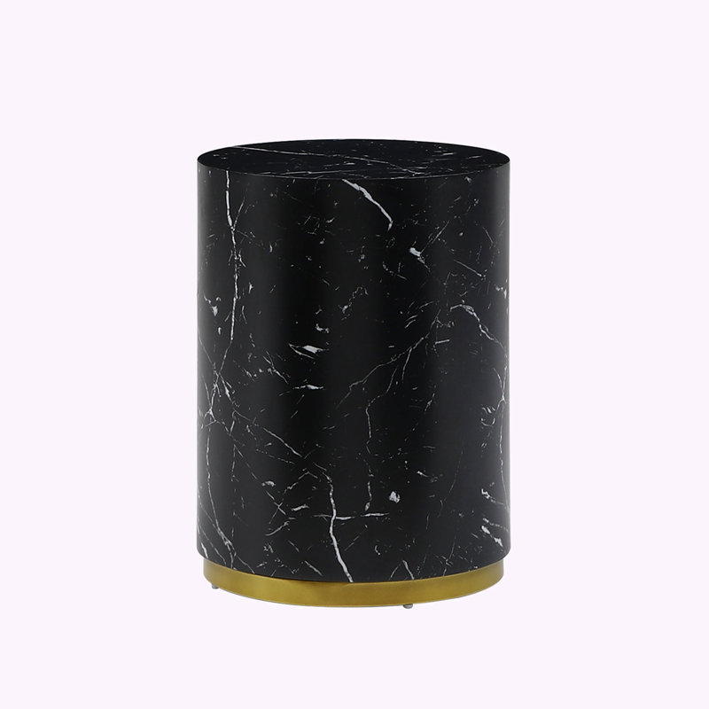 Table basse, table basse, table de salon avec base en métal Dawsen, H 19,69 po x L 15,75 po x l 15,75 po