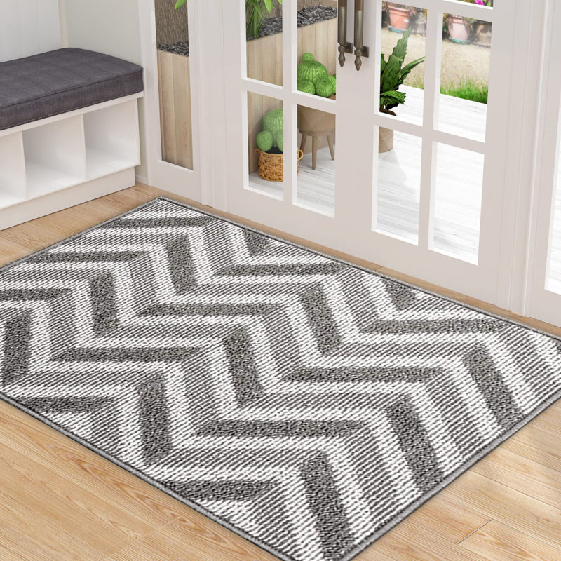 Tapis d'entrée / extérieur antidérapant Dunaville, L 24 po x L 35 po, Gris