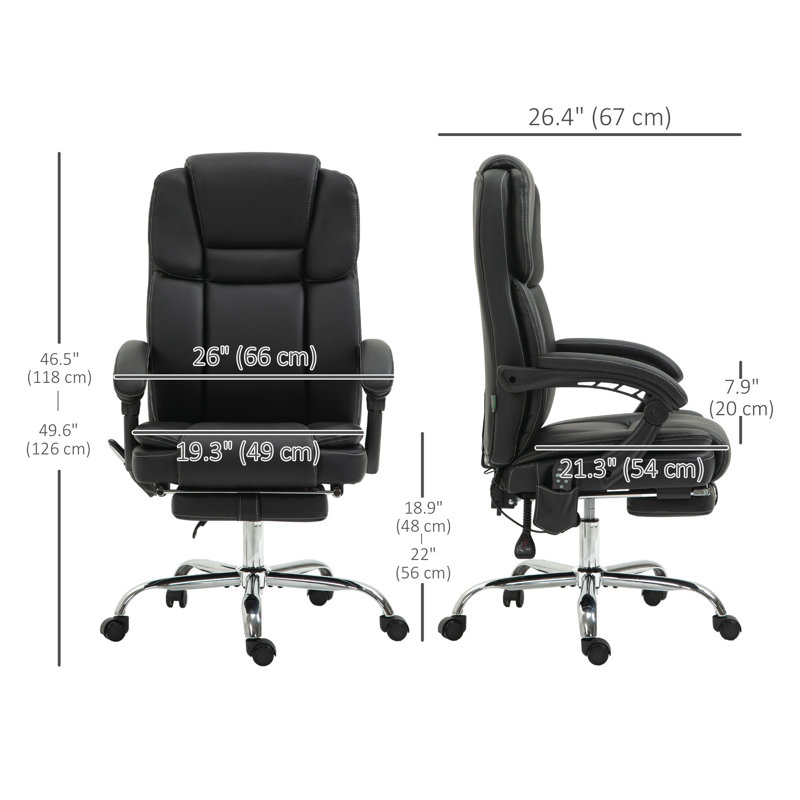 Fauteuil de bureau Vibration Massage, Noir