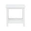 Table de bout carrée en bois de pin avec tablette, blanc