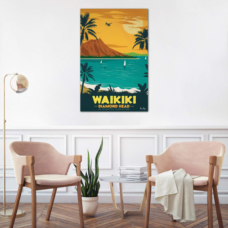 Waikiki 1 Piece Wrapped Canvas Wall Art, 101.6 cm H x 66.04 cm W x 3.175 cm D