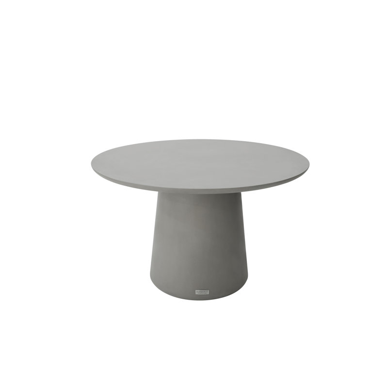 Elementi Home Rio 48" Round Space Grey Concrete Dining Table for Indoor and Outdoor Use