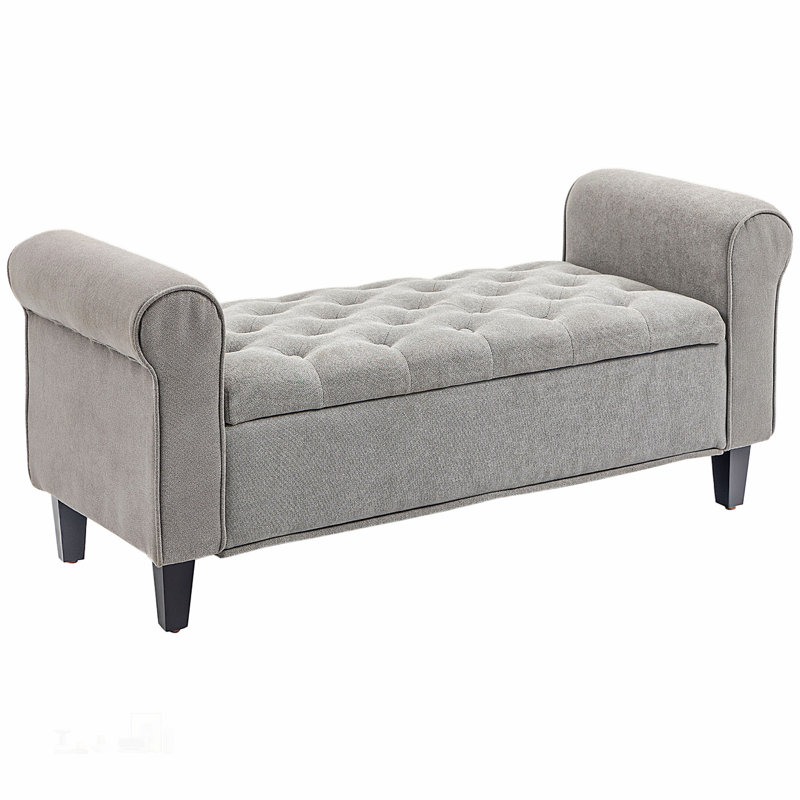 Banc de rangement avec repose-pieds HOMcom, Gris clair