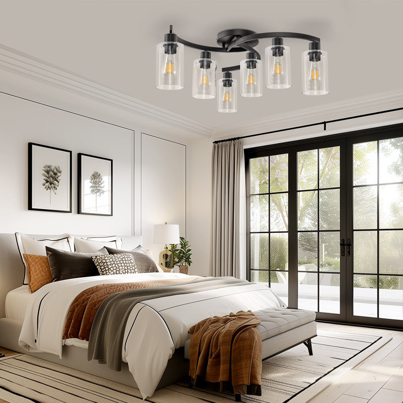 Isebrand Semi Flush Mount, 7.8" H x  4.72" W x 0.98" D