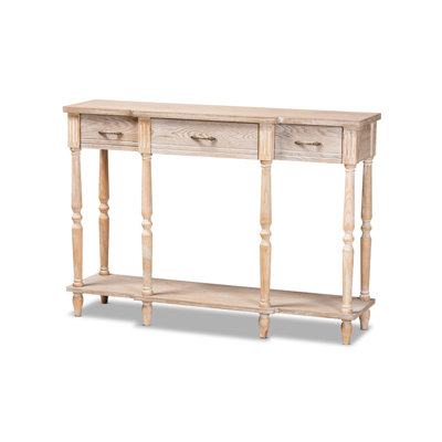 Marwood Console Table, 3-Drawers & lower shelf, Natural 33.90'' H X 48.00'' W X 13.00'' D