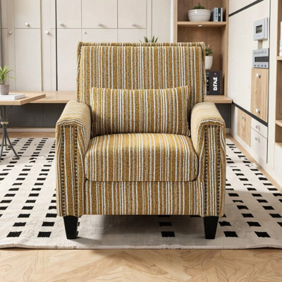 Fauteuil d'appoint moderne avec garniture cloutée, siège rembourré confortable pour le salon ou le bureau, H 31 po x l 33 po x P 31 po
