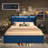 Tryston King Size Bed Frame With Footstool,upholstered Headboard,led Lights,Navy-1601692875-1601692876