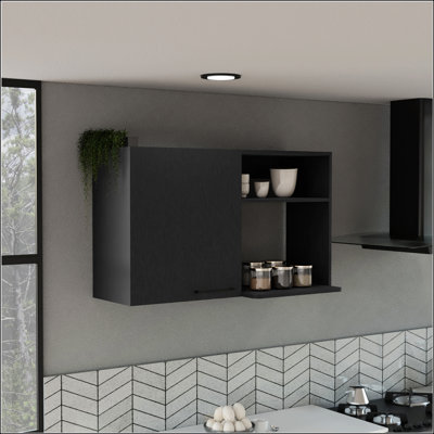Napoles One Door Wall Cabinet With Two Shelves, Easy Assembly, And Stylish Metal Handles For Efficient Storage
