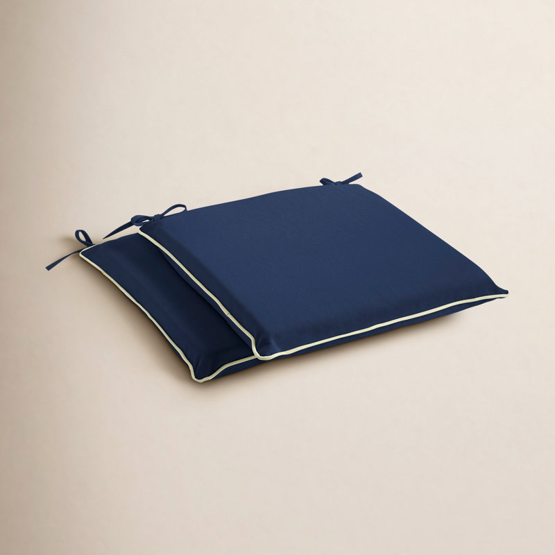 Heathwood Outdoor Sunbrella Chair Pad, 2" H x 19" W x 19" D, Sunbrella - Canvas Charcoal/ Canvas Natural Cord