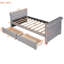 Lit de jour simple gris avec options de rangement multifonctionnelles et structure de lit en lattes de bois-1503285150
