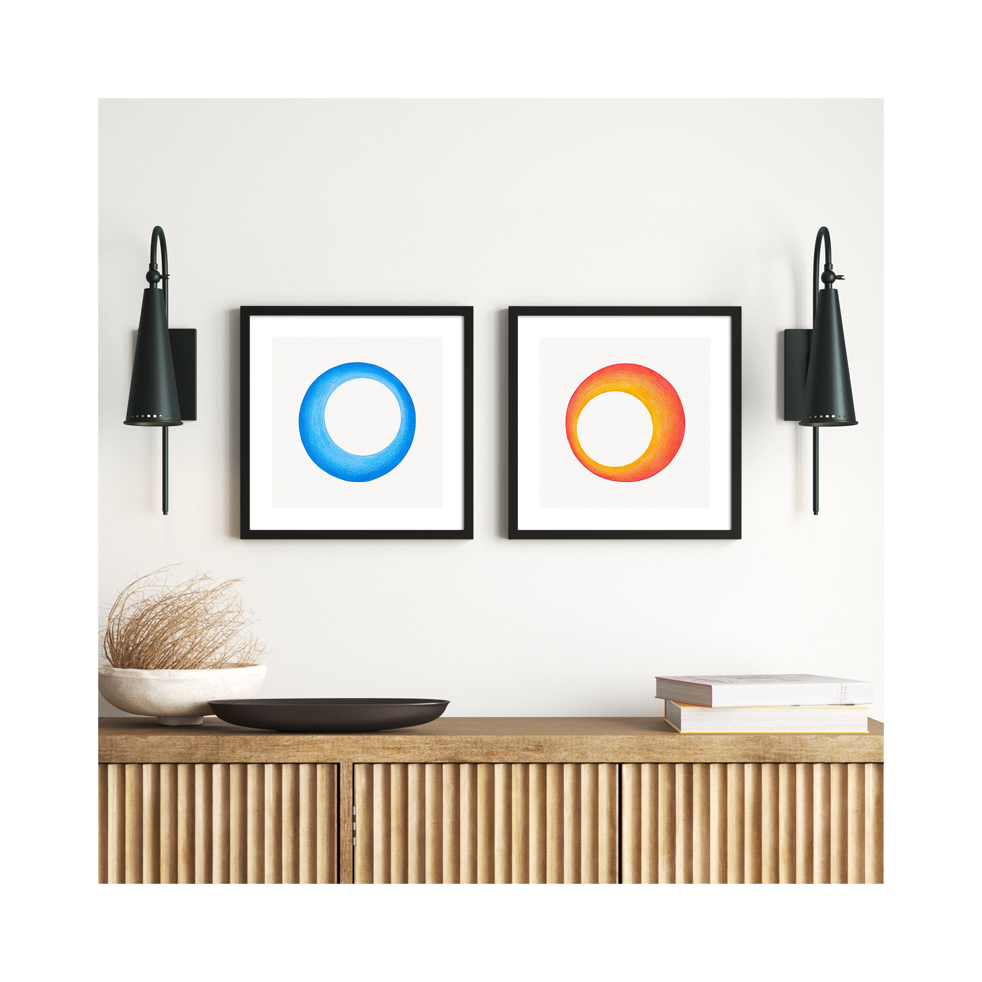 Torus by Katy Montica, Black, 16" H x 16" W x 1.25" D 