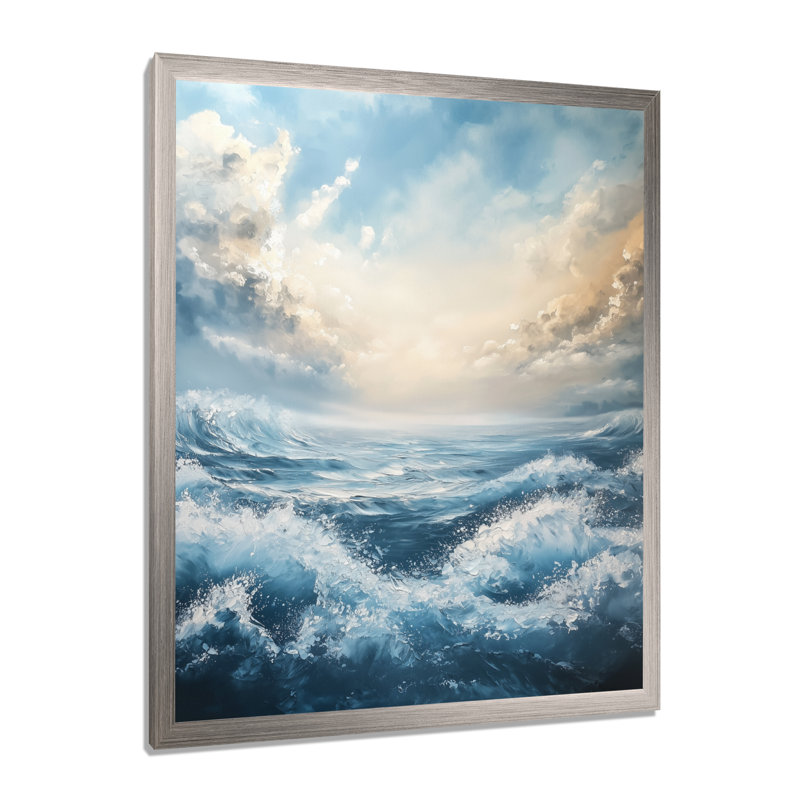 Aulda - Art mural abstrait sur toile, H 32 po x l 16 po, Argent argent, Reproduction encadrée d'une seule photo