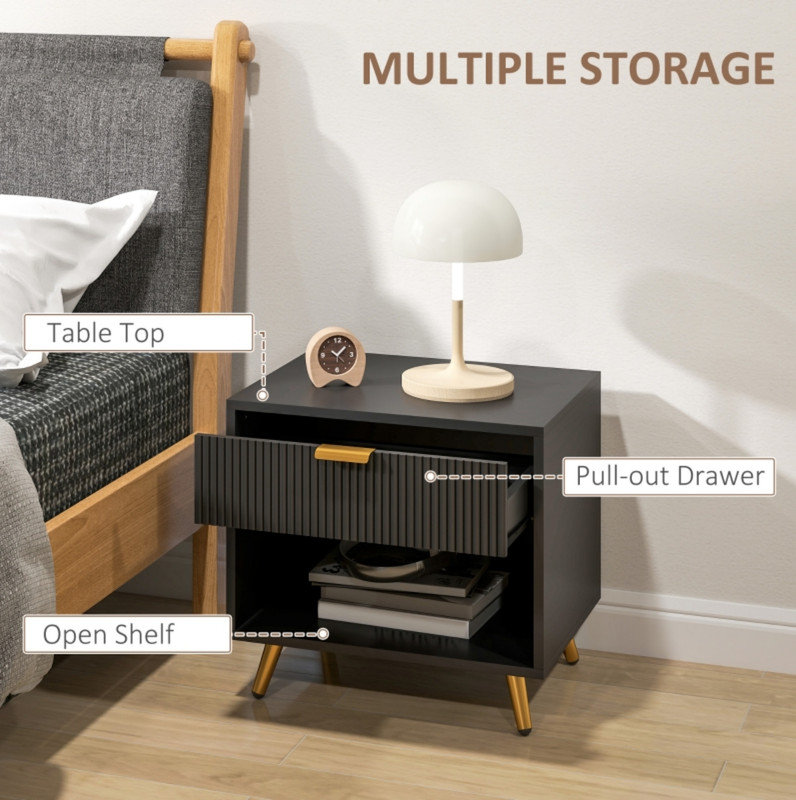 50.01 cm W Bedside Table