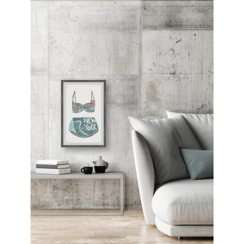 New York Bikini - Reproduction d'art graphique sur papier encadré, H 30 po x l 20 po x P 1,5 po
