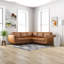 Canapé modulaire en cuir véritable Comerford de 93,3 po de largeur