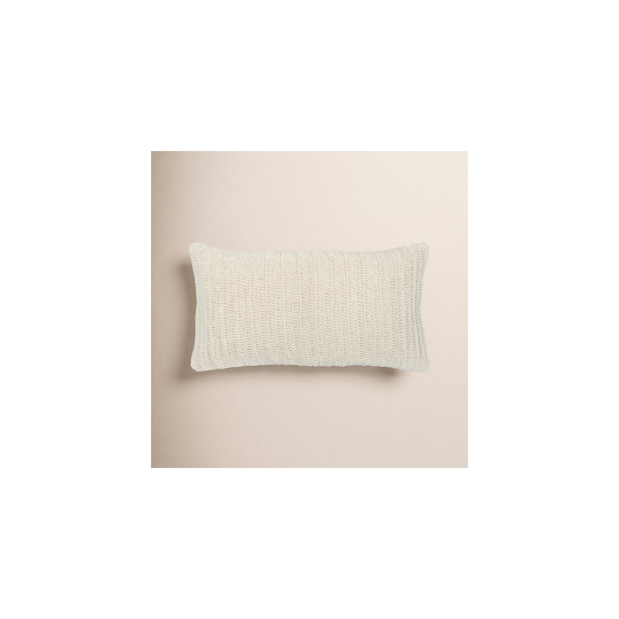 Dalenna Cotton Pillow Cover & Insert, Ivory, 14" x 26", Rectangle