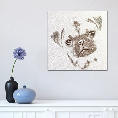 The Intellectual Pug by Paula Belle Flores - Wrapped Canvas Painting