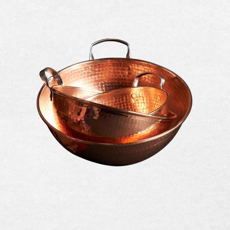 Copper Mixing Bowls, 3 Bowl Set