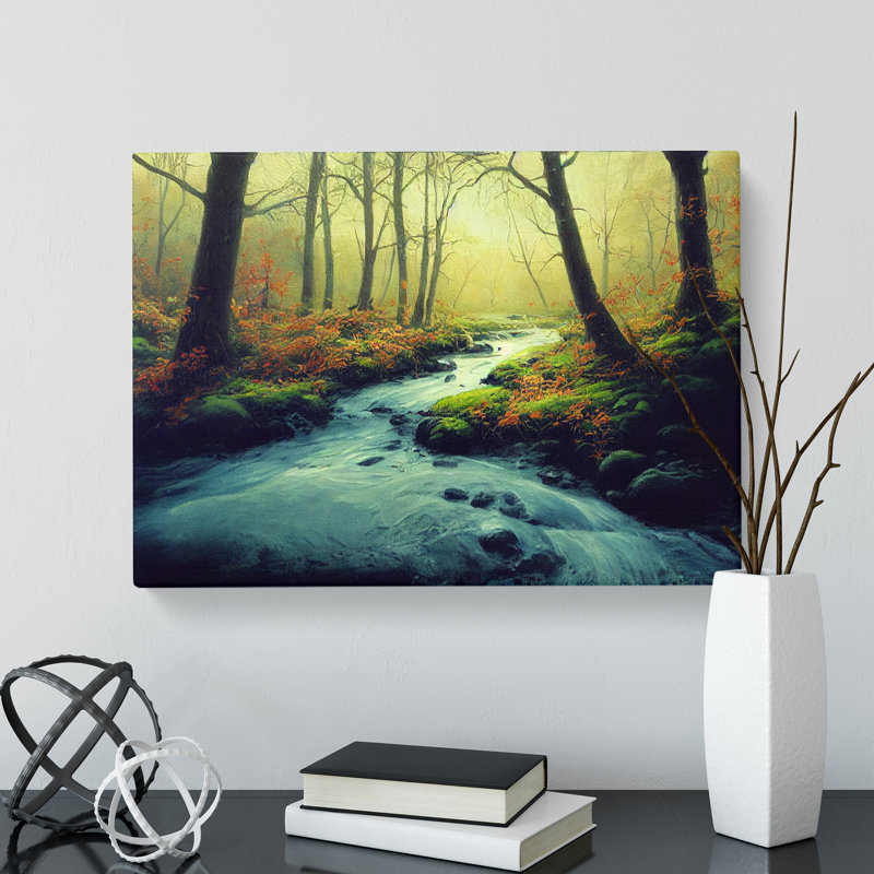 Forest Stream View Vol.4 - Wrapped Canvas, 35cm H x 50cm W x 3cm D