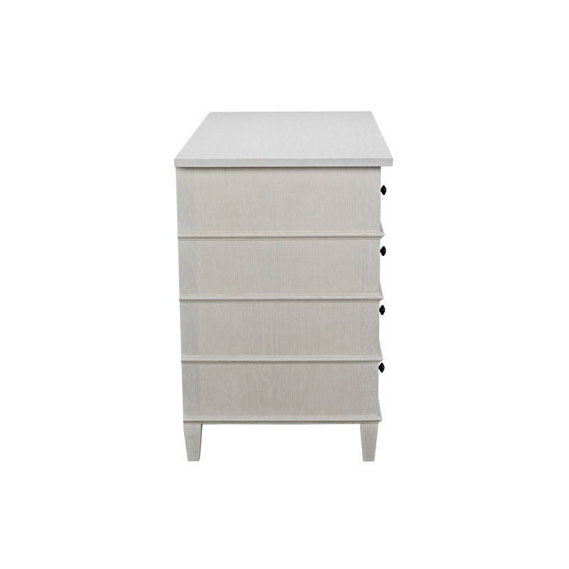 Dennis 4 - Drawer Solid Wood Dresser, Angel White