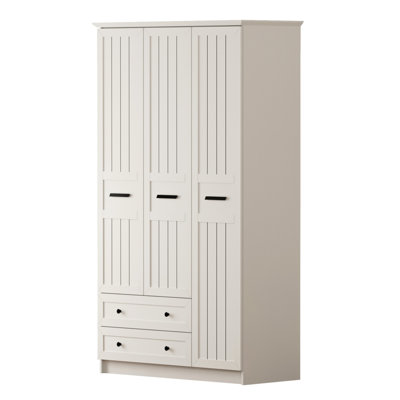 Schmidt 3 Door Manufactured Wood Wardrobe