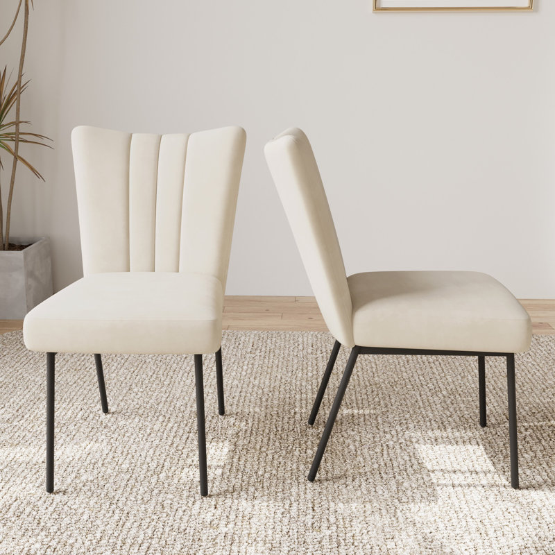 Daina Modern Kitchen Dining Chairs, Upholstered Dining Chairs, Conference Chairs (2 Chairs), Beige, 2