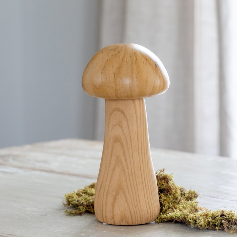 Faux Bois Garden Mushroom, 9.5"