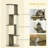 Pawhut 65" Corner Modern Cat Tree Tall For Climbing, Large Multilevel Cat Tower With Scratching Posts, Small-Fit Kitten Tower With Sisal, Cream White-346465690