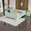 Lit double Montessori vert menthe avec porte de sécurité et clôture, conception à profil bas, aucun sommier nécessaire-1654971744-1656619683