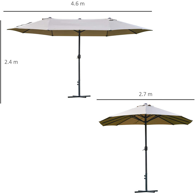 Cristina 460cm Market Parasol, Khaki