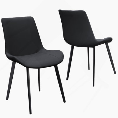 Chaise de salle à manger en cuir synthétique avec pieds en métal, ensemble de 4 chaises rembourrées modernes pour la cuisine, le restaurant, le salon et la salle de réunion
